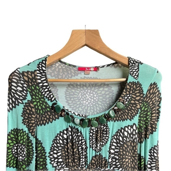 Boden Women’s Teal Floral Beaded Scoop Neck Viscose Blend Statement Dress, Small - Picture 5 of 14